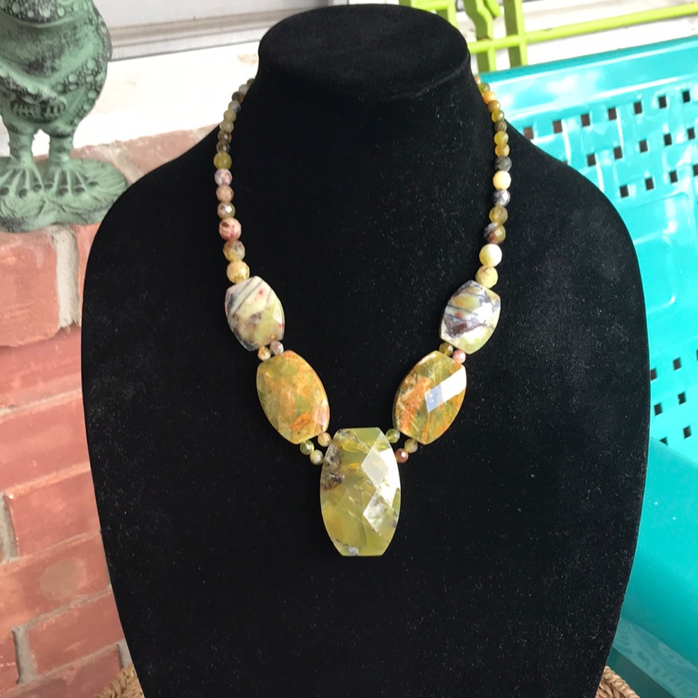 Namibian Green Goddess Opal Necklace by Jay King